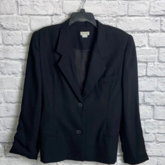 Vintage Mikaela Black 3-Button Blazer Jacket size 12 - Picture 1 of 5
